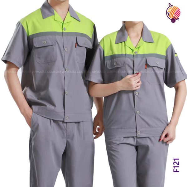 f121-Pattern-Work-Shirt-Half-Sleeves-Work-Wear-Shirts--Tuff-Shirts-For-Workers--Tc-Shirts---Industry-Workers-Shirts--Mechanic-Shirts-