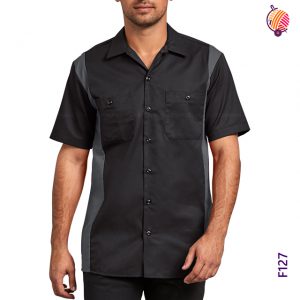 Black & Grey Pattern Work Wear Shirt